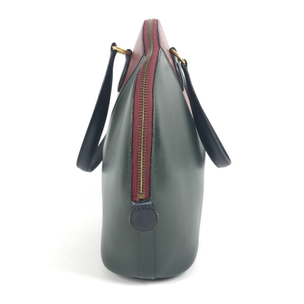 HERMES ヴィンテージ イルドヴォ― カバン トートバッグ トリコロールカラー ハンドバッグ ボックスカーフ レディース ネイビー