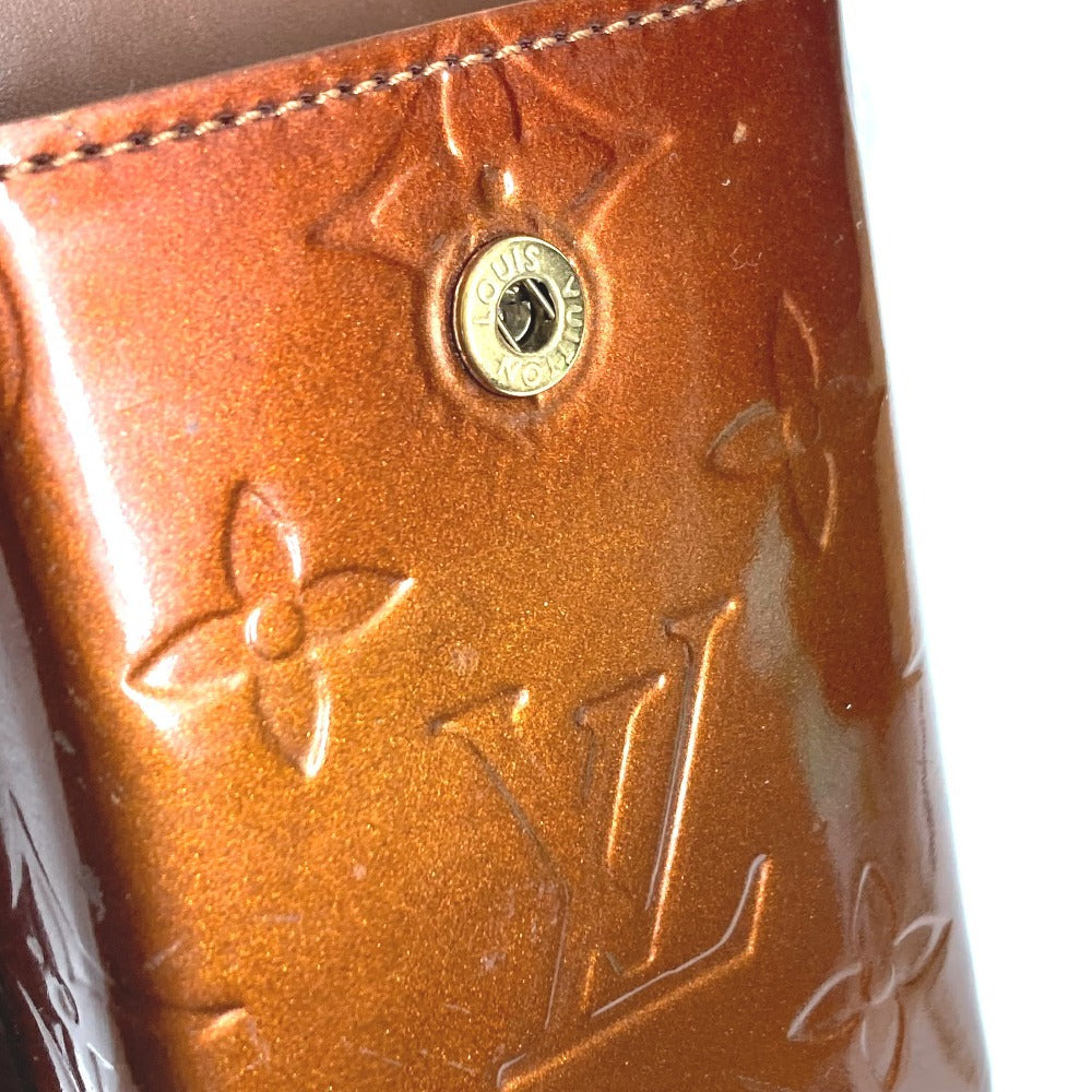 LOUIS VUITTON M91156 Monogram Vernis Green Tobacco Case Pouch Crossbody Shoulder Bag Cigarette Case Monogram Vernis Unisex Bronze Brown