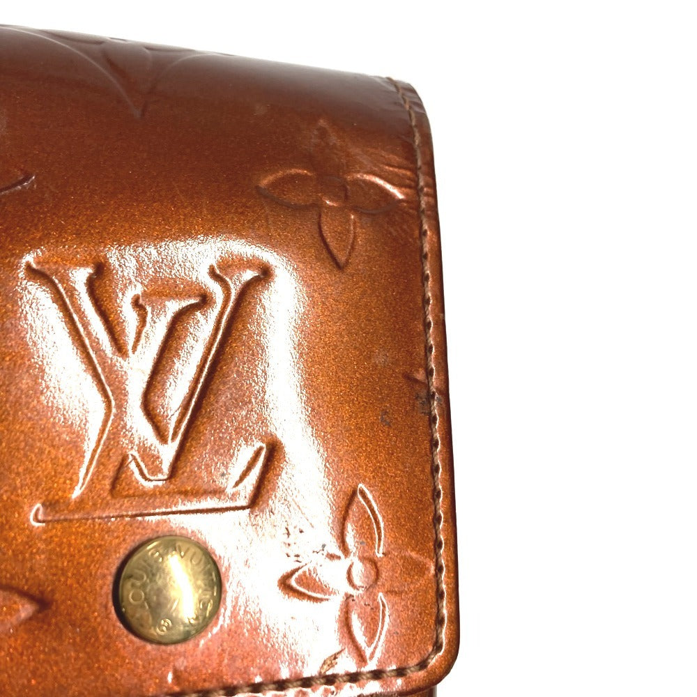 LOUIS VUITTON M91156 Monogram Vernis Green Tobacco Case Pouch Crossbody Shoulder Bag Cigarette Case Monogram Vernis Unisex Bronze Brown