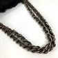 CHANEL Vintage CC Logo Coco Mark Fur Bag Flap W-Chain Shoulder Bag Tote Bag Shoulder Bag Fur Unisex Black