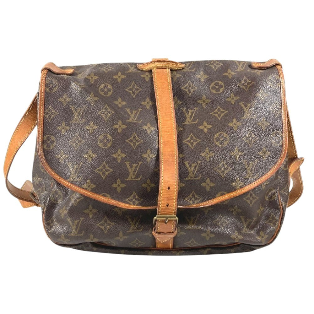 LOUIS VUITTON M42254 Monogram Saumur 35 Shoulder Bag, Crossbody Flap, Monogram Canvas, Unisex, Brown