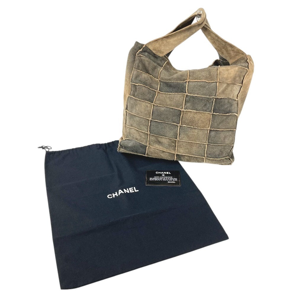 CHANEL ヴィンテージ カバン トートバッグ 肩掛け ショルダーバッグ スエード ユニセックス グレー系
