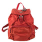 PRADA Triangle Logo Plate Backpack Nylon Unisex Red