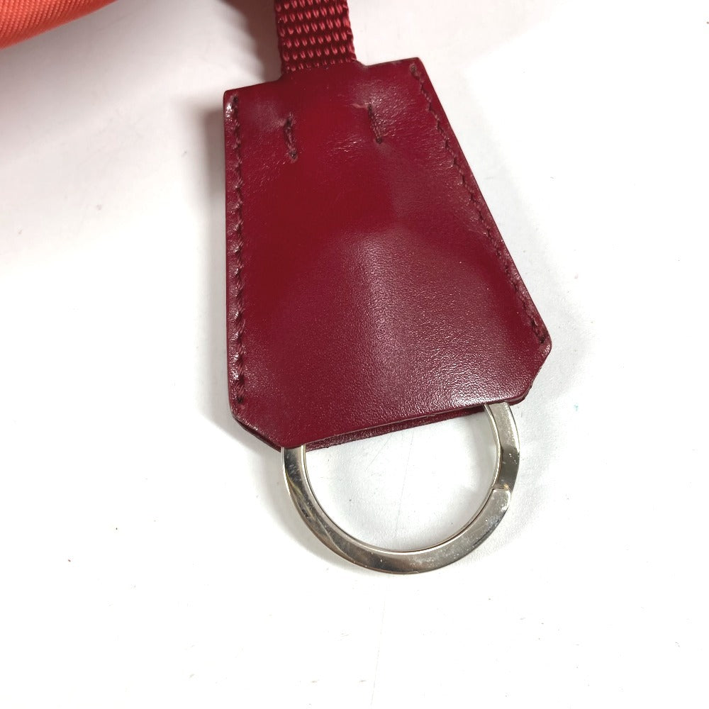 PRADA Triangle Logo Plate Backpack Nylon Unisex Red