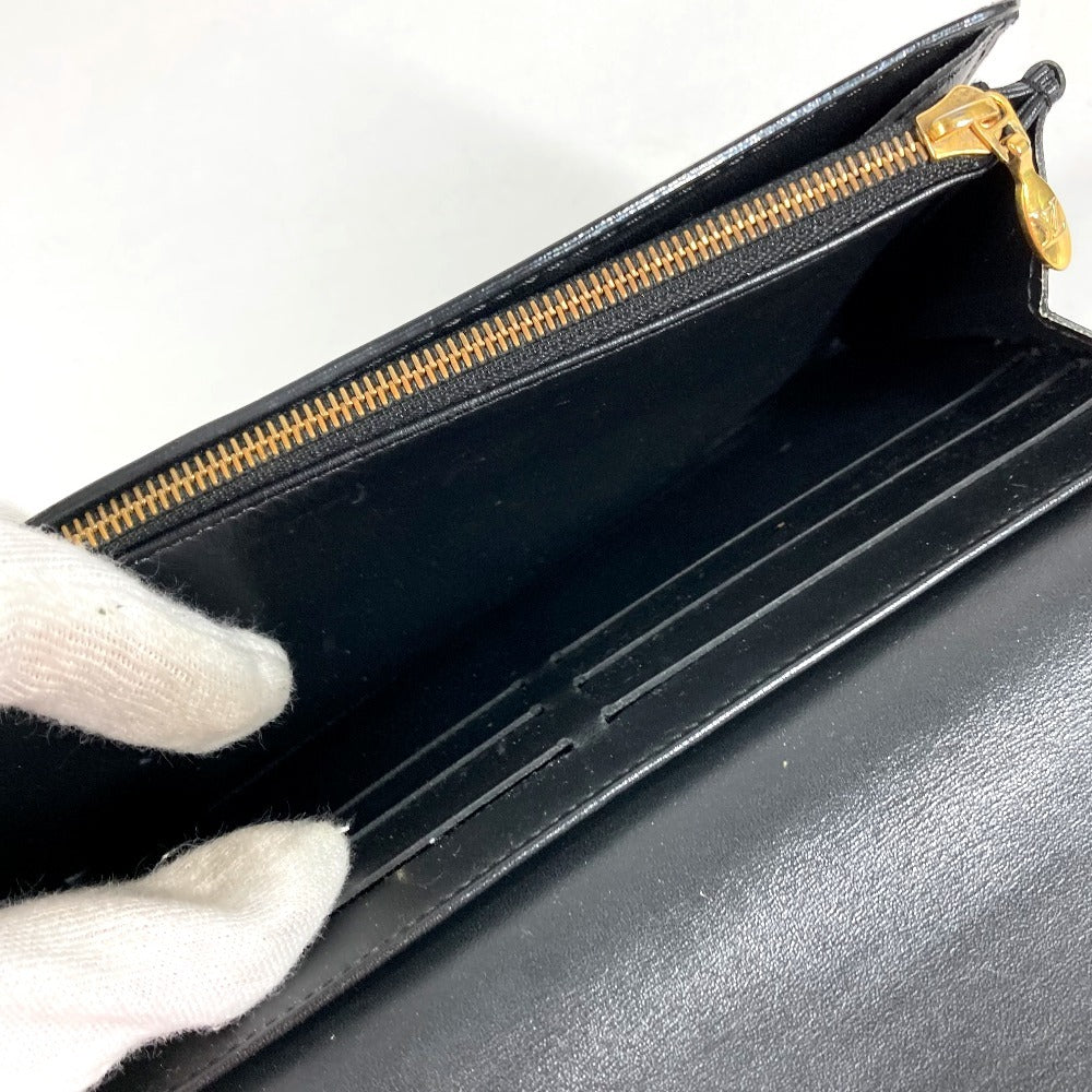 LOUIS VUITTON M61316 Vernis Portefeuille Louise Flap Long Wallet กระเป๋าสตางค์ใบยาว หนังแก้ว Unisex สีดำ