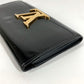 LOUIS VUITTON M61316 Vernis Portefeuille Louise Flap Long Wallet กระเป๋าสตางค์ใบยาว หนังแก้ว Unisex สีดำ