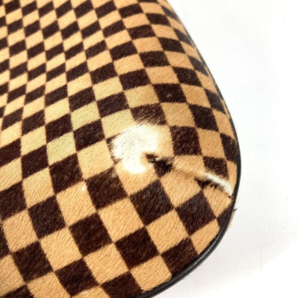 LOUIS VUITTON M92132 ダミエ ソバージュ タイガー カバン アクセサリーポーチ ブラウン ハンドバッグ レザー/ハラコ レディース ブラウン