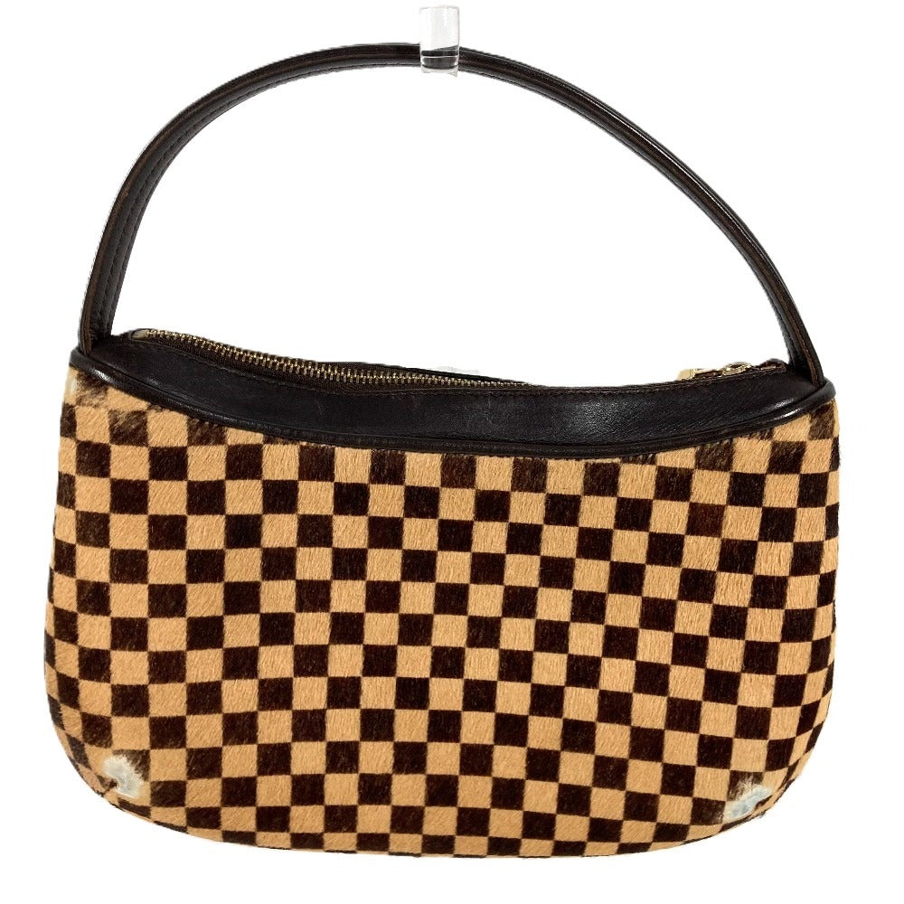 LOUIS VUITTON M92132 ダミエ ソバージュ タイガー カバン アクセサリーポーチ ブラウン ハンドバッグ レザー/ハラコ レディース ブラウン
