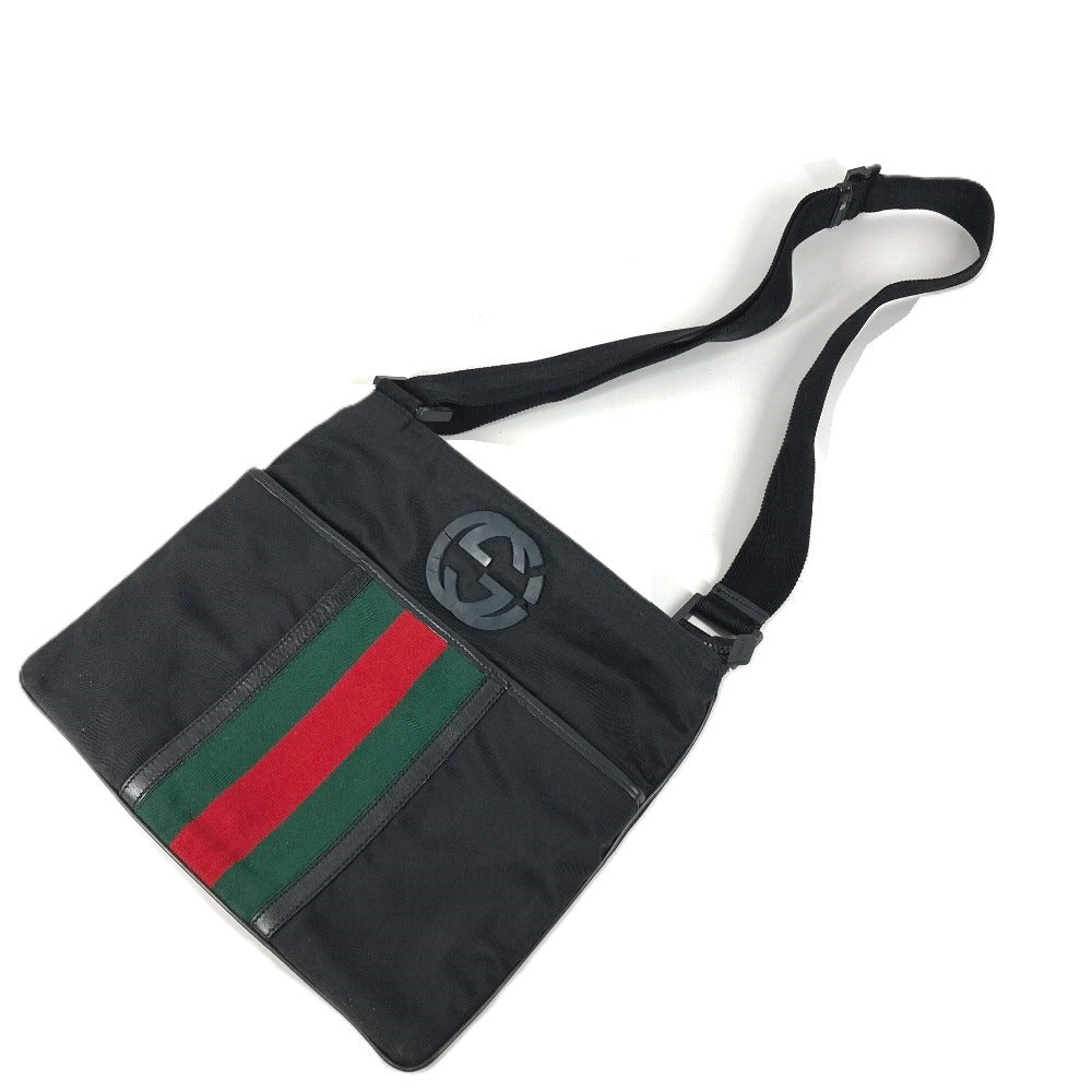 GUCCI 181067 GG ロゴ カバン 斜め掛け ショルダーバッグ ナイロン ユニセックス ブラック