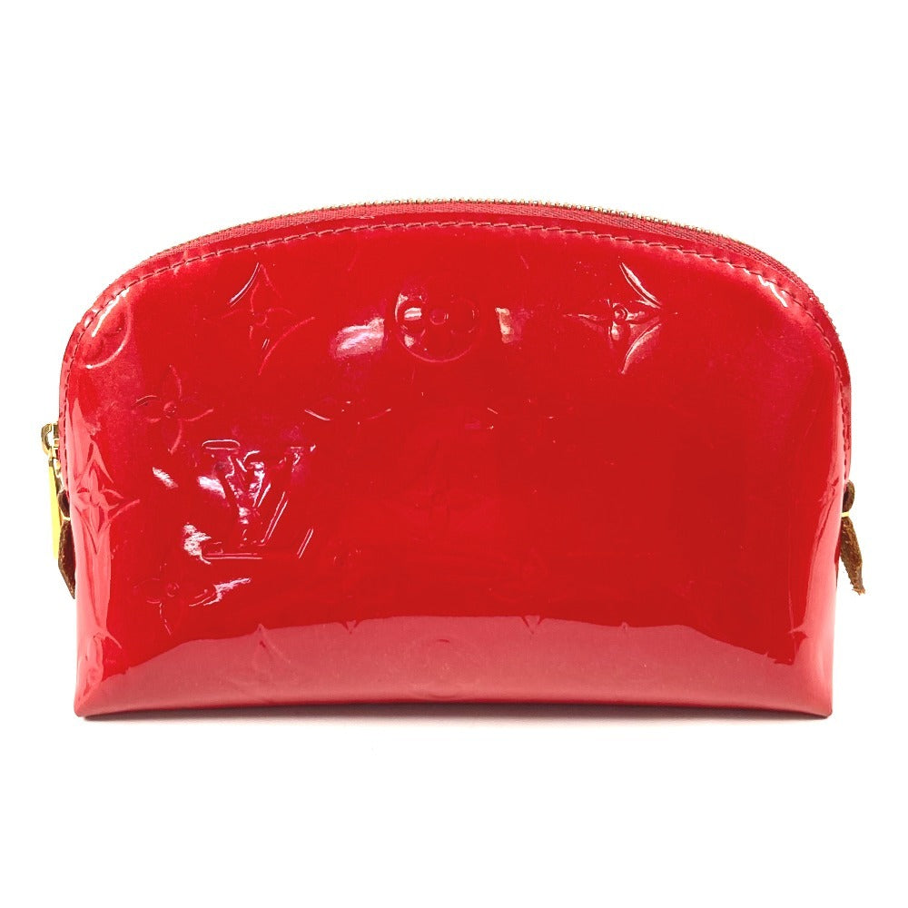 LOUIS VUITTON M90172 Monogram Vernis Pochette Cosmetique Makeup Pouch Pouch Multi-purpose Pouch Cosmetic Pouch Monogram Vernis Unisex Cerise Red
