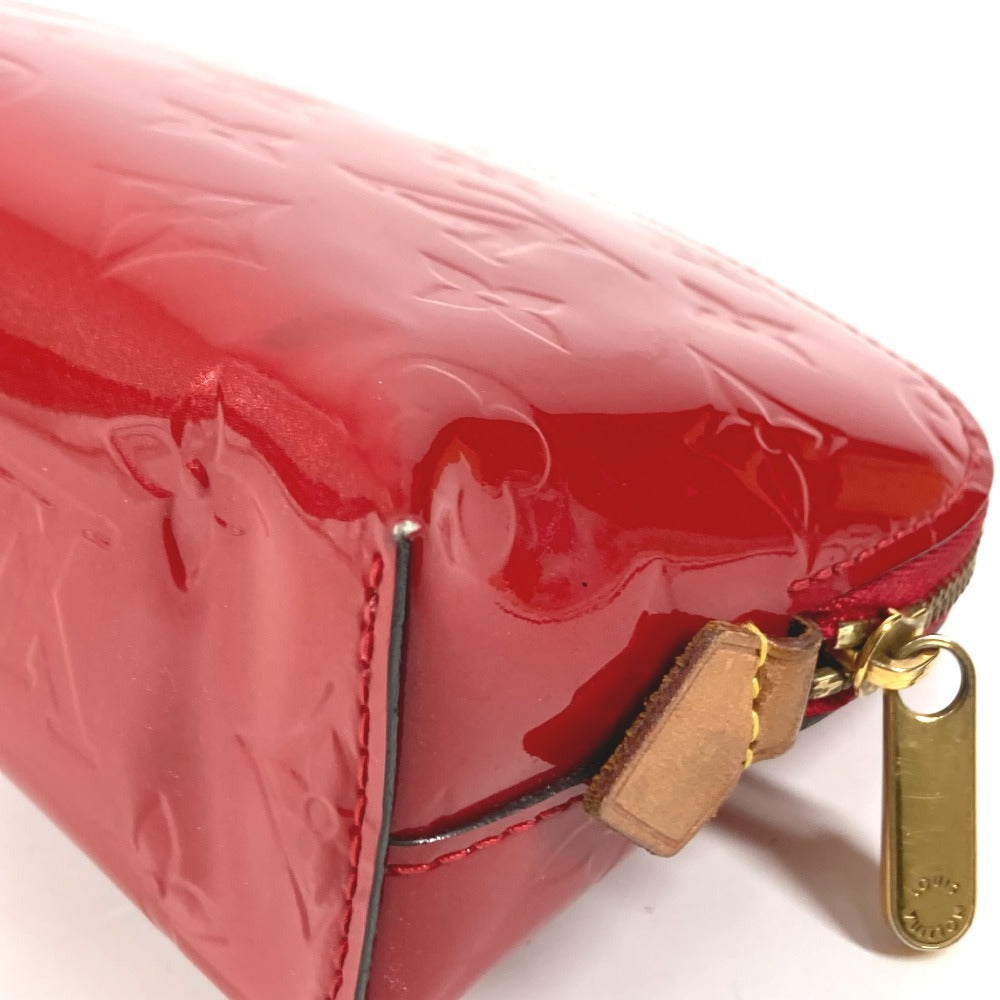 LOUIS VUITTON M90172 Monogram Vernis Pochette Cosmetique Makeup Pouch Pouch Multi-purpose Pouch Cosmetic Pouch Monogram Vernis Unisex Cerise Red