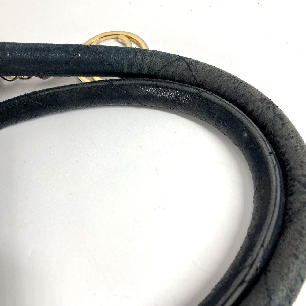 CHANEL ヴィンテージ Vステッチ ロゴ カバン トートバッグ CC ココマーク チャーム付き ハンドバッグ レザー ユニセックス ブラック