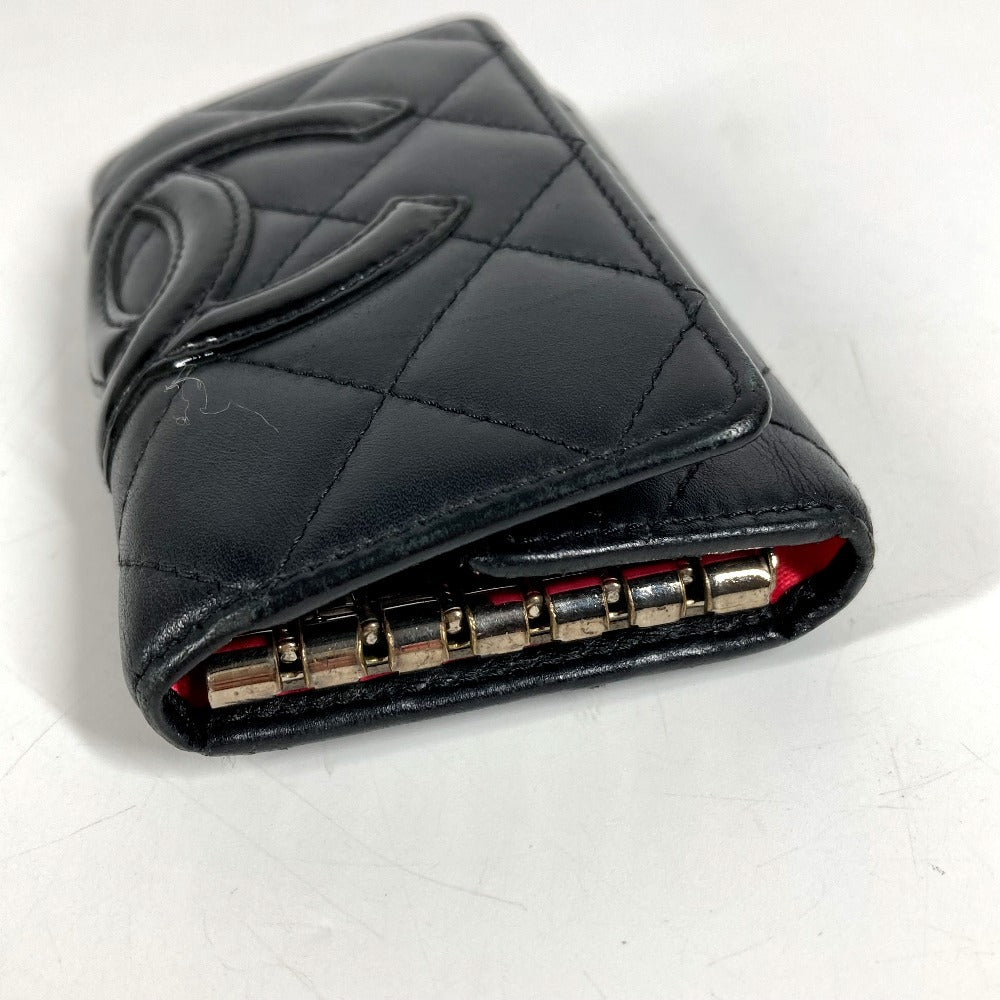 CHANEL A26723 Cambon Line CC Coco Mark 6-Key Holder Leather Women's Black