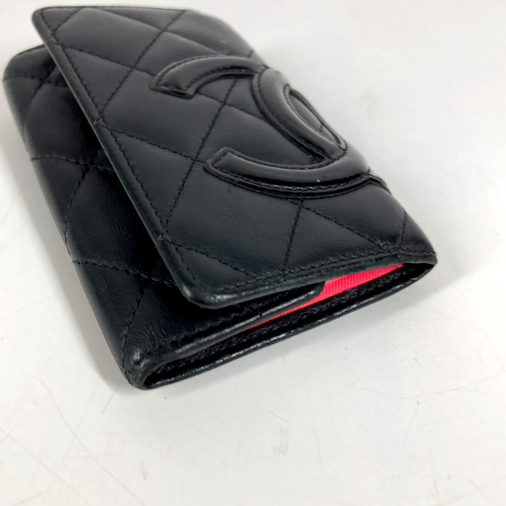 CHANEL A26723 Cambon Line CC Coco Mark 6-Key Holder Leather Women's Black