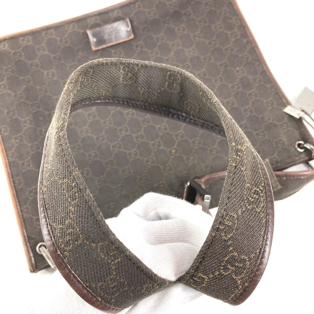 GUCCI 90656 GG ロゴ カバン 斜め掛け ショルダーバッグ レザー/キャンバス ユニセックス ブラウン