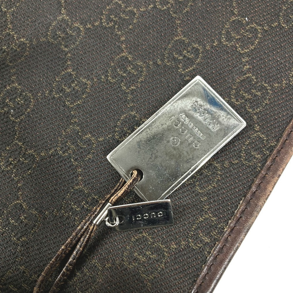 GUCCI 90656 GG ロゴ カバン 斜め掛け ショルダーバッグ レザー/キャンバス ユニセックス ブラウン