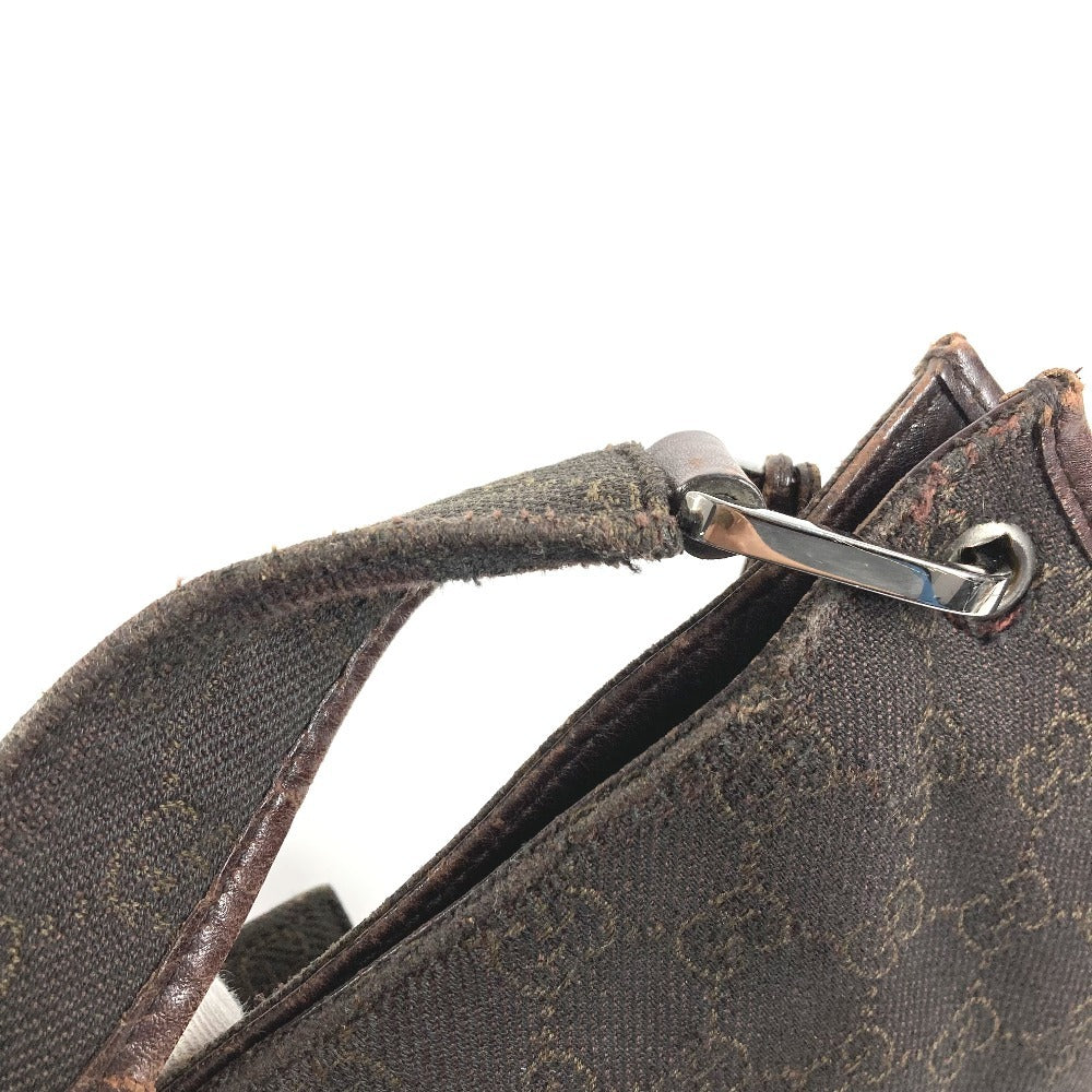 GUCCI 90656 GG ロゴ カバン 斜め掛け ショルダーバッグ レザー/キャンバス ユニセックス ブラウン