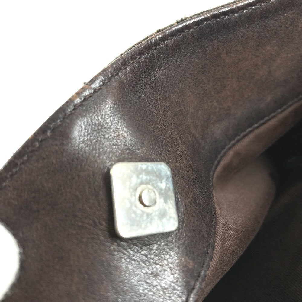 GUCCI 90656 GG ロゴ カバン 斜め掛け ショルダーバッグ レザー/キャンバス ユニセックス ブラウン
