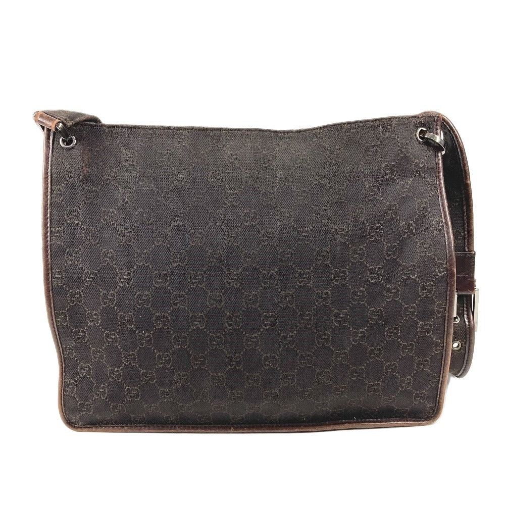 GUCCI 90656 GG ロゴ カバン 斜め掛け ショルダーバッグ レザー/キャンバス ユニセックス ブラウン
