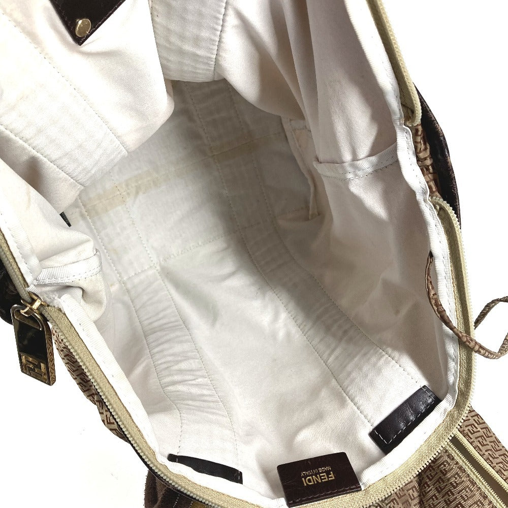 FENDI 7VA240 Pouch Included Logo Zucchino Bag Tote Bag Shoulder Bag Handbag Shoulder Bag Nylon Unisex Beige