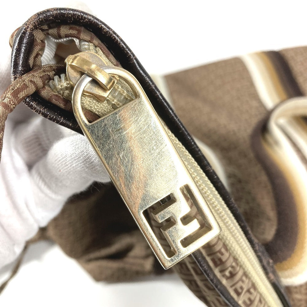 FENDI 7VA240 Pouch Included Logo Zucchino Bag Tote Bag Shoulder Bag Handbag Shoulder Bag Nylon Unisex Beige