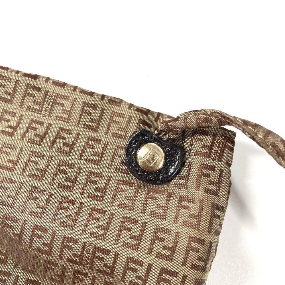 FENDI 7VA240 Pouch Included Logo Zucchino Bag Tote Bag Shoulder Bag Handbag Shoulder Bag Nylon Unisex Beige