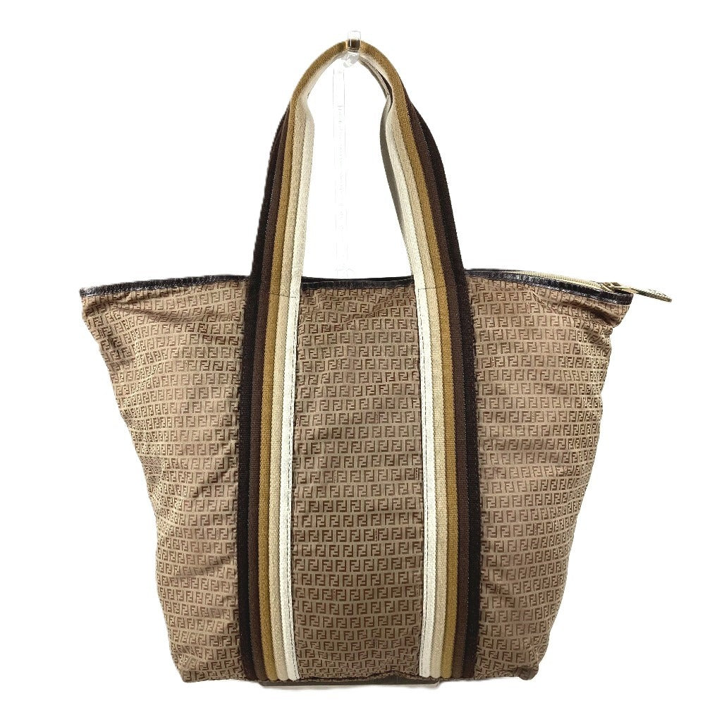 FENDI 7VA240 Pouch Included Logo Zucchino Bag Tote Bag Shoulder Bag Handbag Shoulder Bag Nylon Unisex Beige