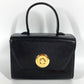 GIVENCHY ヴィンテージ SACS ロゴ ターンロック バニティバッグ カバン フラップ ハンドバッグ レザー レディース ブラック