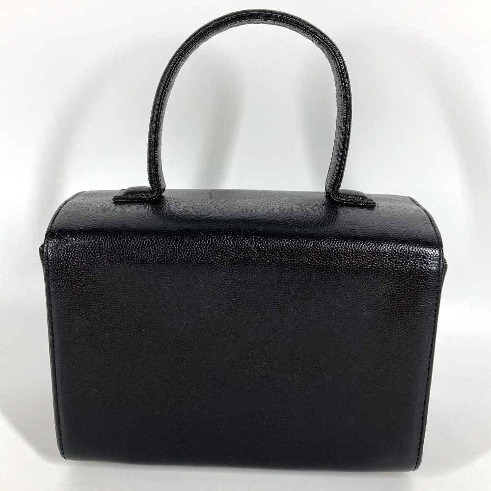 GIVENCHY ヴィンテージ SACS ロゴ ターンロック バニティバッグ カバン フラップ ハンドバッグ レザー レディース ブラック