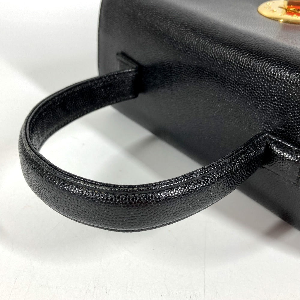 GIVENCHY ヴィンテージ SACS ロゴ ターンロック バニティバッグ カバン フラップ ハンドバッグ レザー レディース ブラック