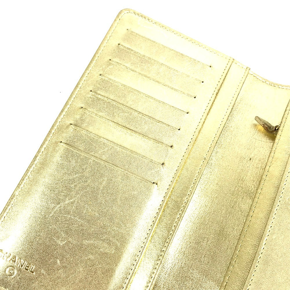 CHANEL A37151 CC ココマーク ロゴ アイコン 2つ折り ロングウォレット 長財布 レザー ユニセックス ゴールド