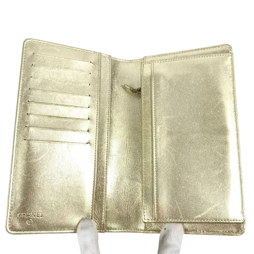 CHANEL A37151 CC ココマーク ロゴ アイコン 2つ折り ロングウォレット 長財布 レザー ユニセックス ゴールド