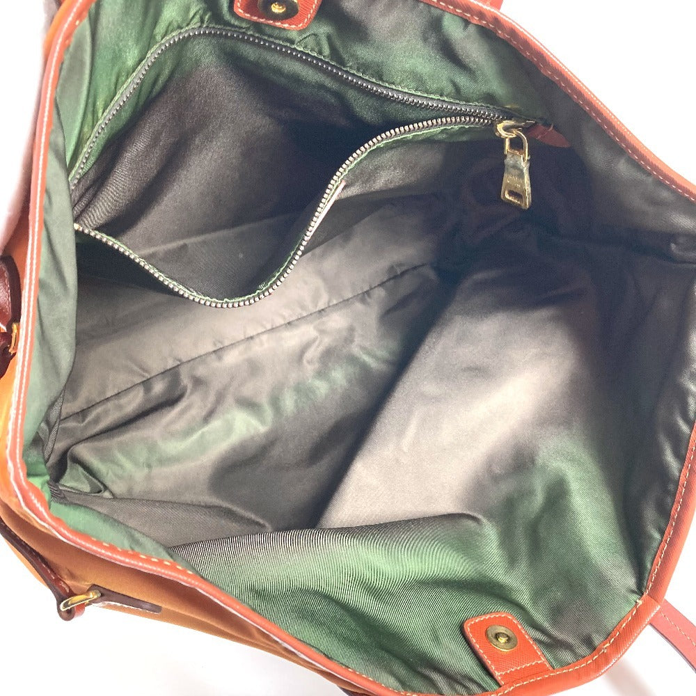 PRADA BR4001 トライアングルロゴ 三角ロゴ プレート カバン トートバッグ 肩掛け ショルダーバッグ レザー/ナイロン ユニセックス オレンジ