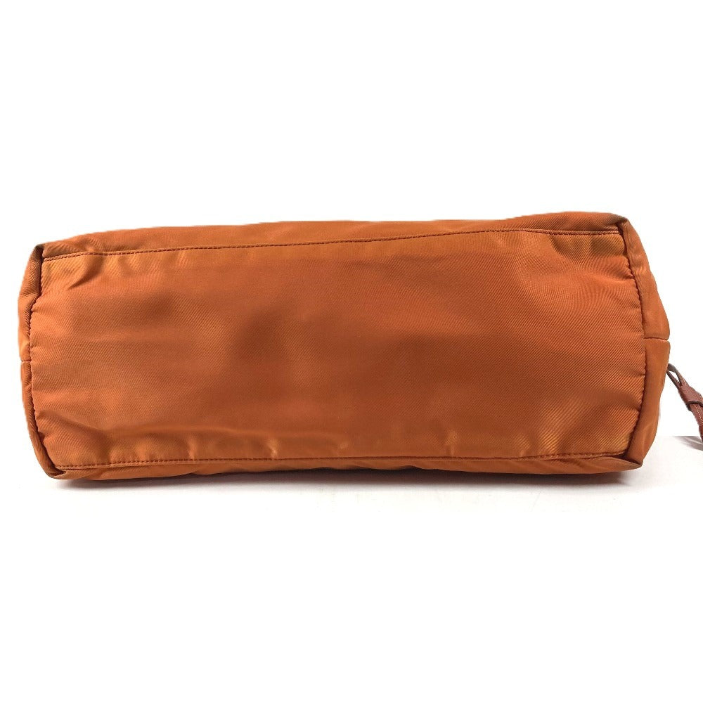 PRADA BR4001 トライアングルロゴ 三角ロゴ プレート カバン トートバッグ 肩掛け ショルダーバッグ レザー/ナイロン ユニセックス オレンジ