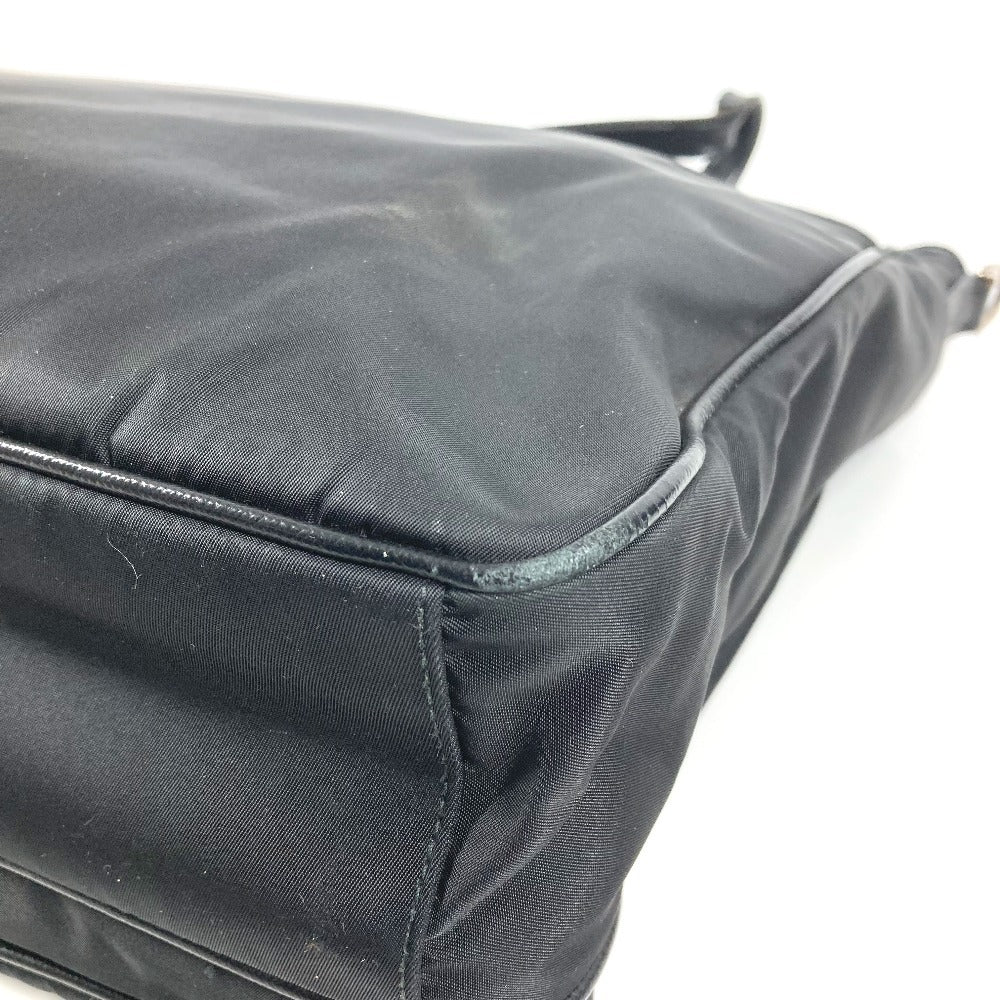 PRADA VA1033 トライアングルロゴ 三角ロゴ プレート カバン トートバッグ ショルダーバッグ レザー/ナイロン ユニセックス ブラック