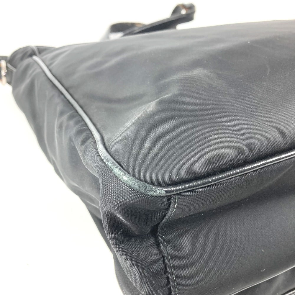 PRADA VA1033 トライアングルロゴ 三角ロゴ プレート カバン トートバッグ ショルダーバッグ レザー/ナイロン ユニセックス ブラック