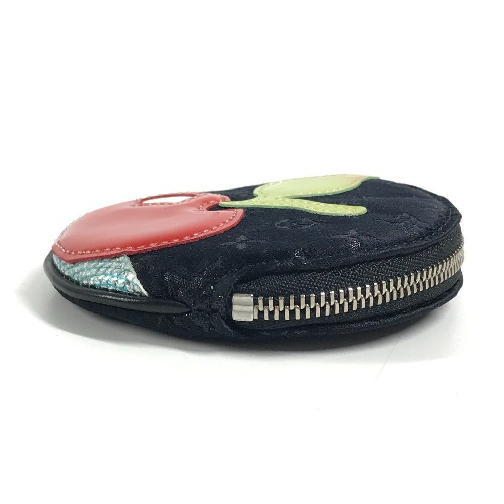 LOUIS VUITTON M92272 モノグラムサテン コントドゥフェ りんご アップル 小銭入れ 財布 ラウンドファスナー コインケース モノグラムサテンキャンバス ユニセックス ブラック