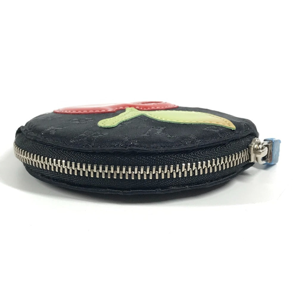 LOUIS VUITTON M92272 モノグラムサテン コントドゥフェ りんご アップル 小銭入れ 財布 ラウンドファスナー コインケース モノグラムサテンキャンバス ユニセックス ブラック