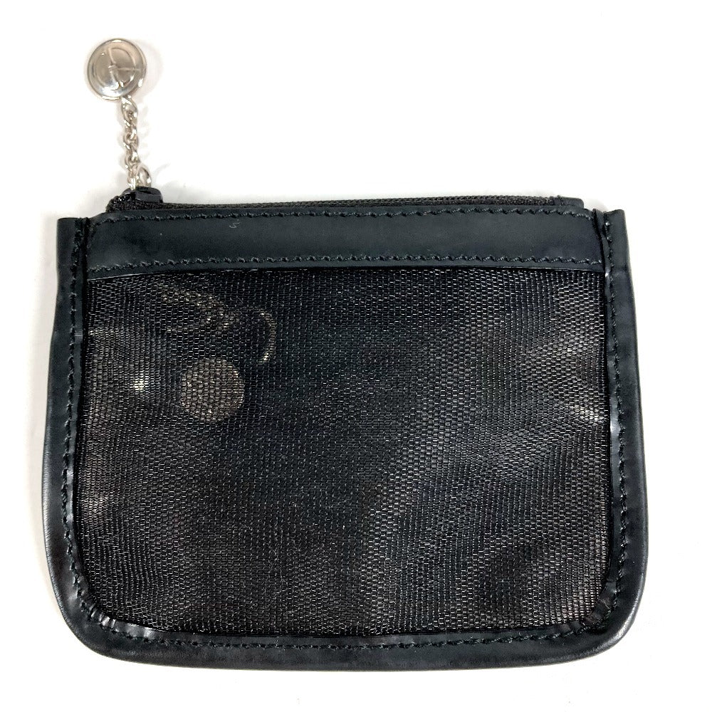 GUCCI 000 1956 0500 Mesh Logo Wallet with Coin Purse, Small Coin Purse, Bag, Tote Bag, Handbag, Leather, Unisex, Black