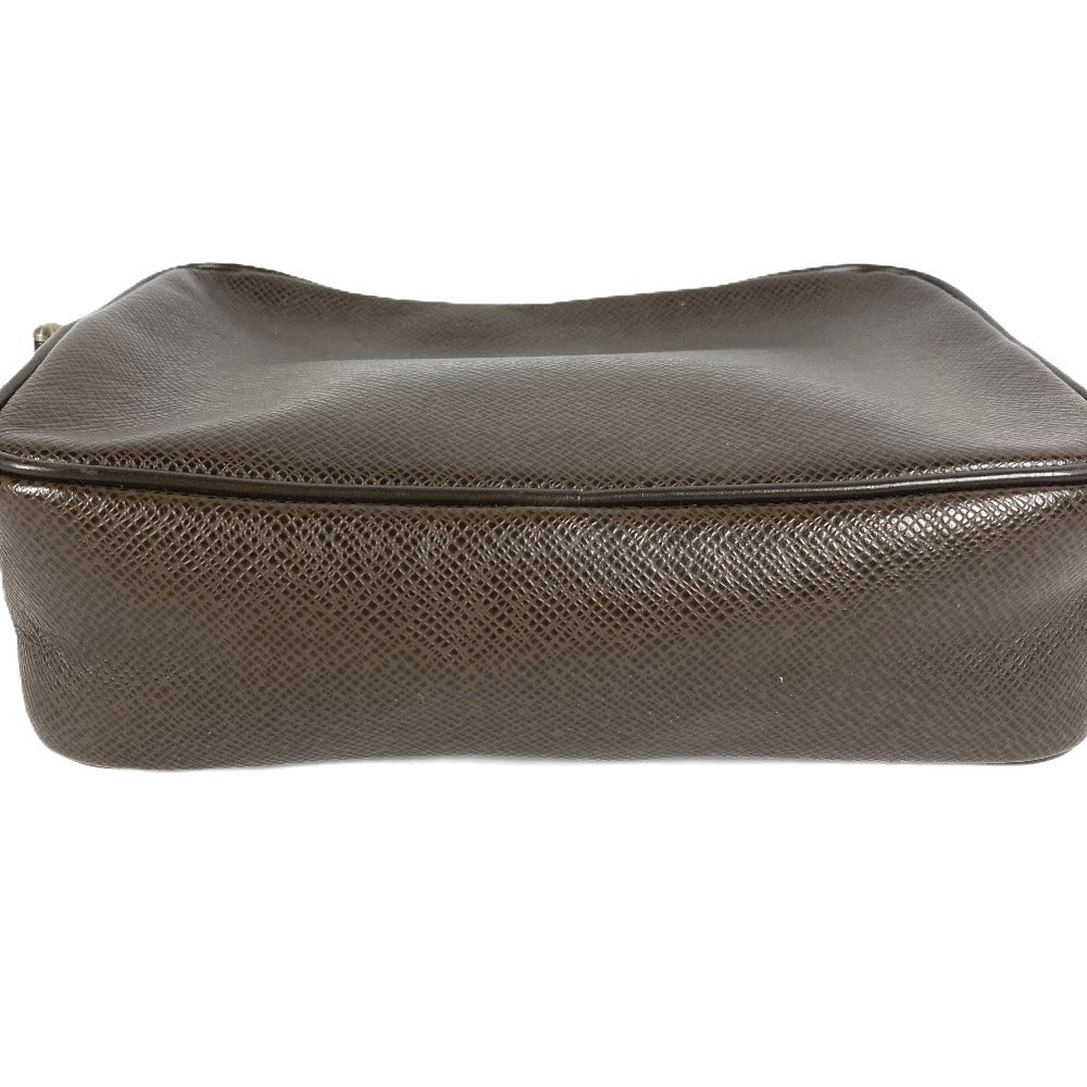 LOUIS VUITTON M30818 タイガ カルガ ストラップ付 クラッチバッグ セカンドバッグ タイガレザー メンズ グリズリ ブラウン