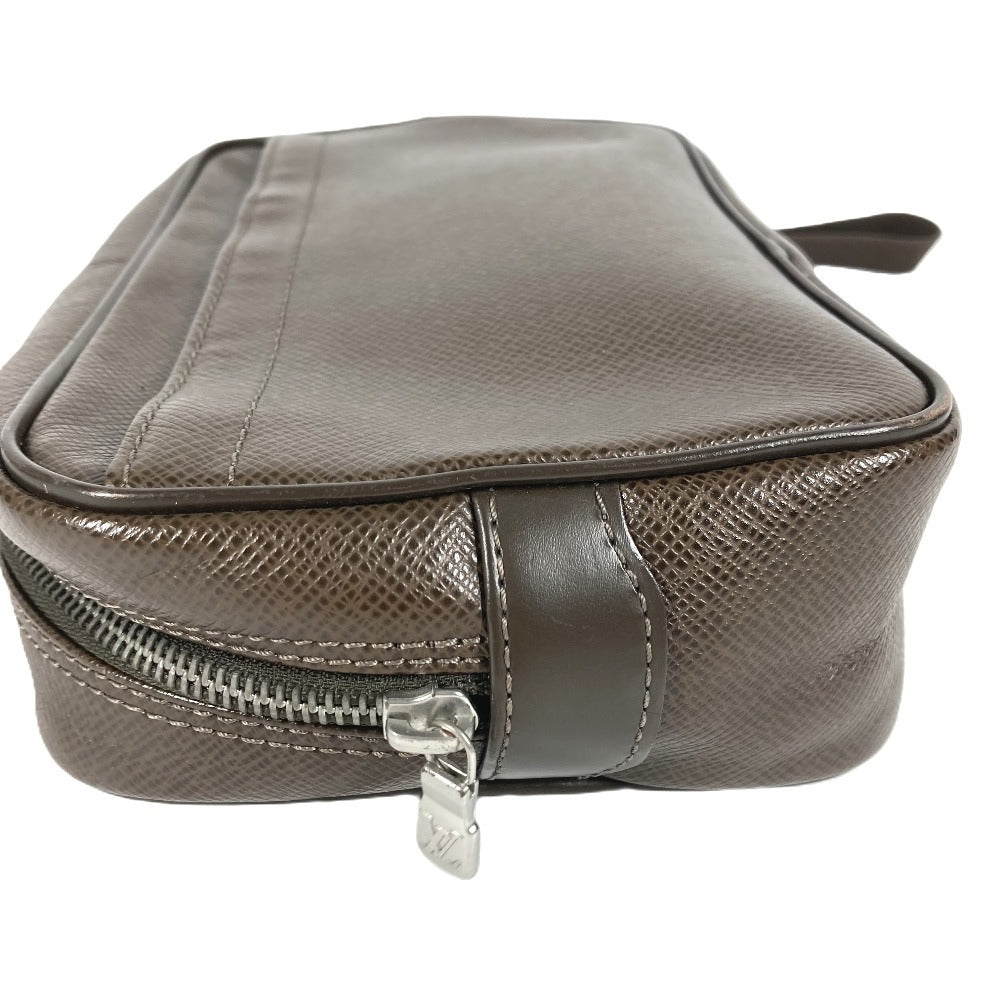 LOUIS VUITTON M30818 タイガ カルガ ストラップ付 クラッチバッグ セカンドバッグ タイガレザー メンズ グリズリ ブラウン