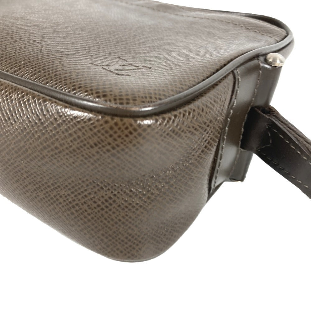 LOUIS VUITTON M30818 タイガ カルガ ストラップ付 クラッチバッグ セカンドバッグ タイガレザー メンズ グリズリ ブラウン
