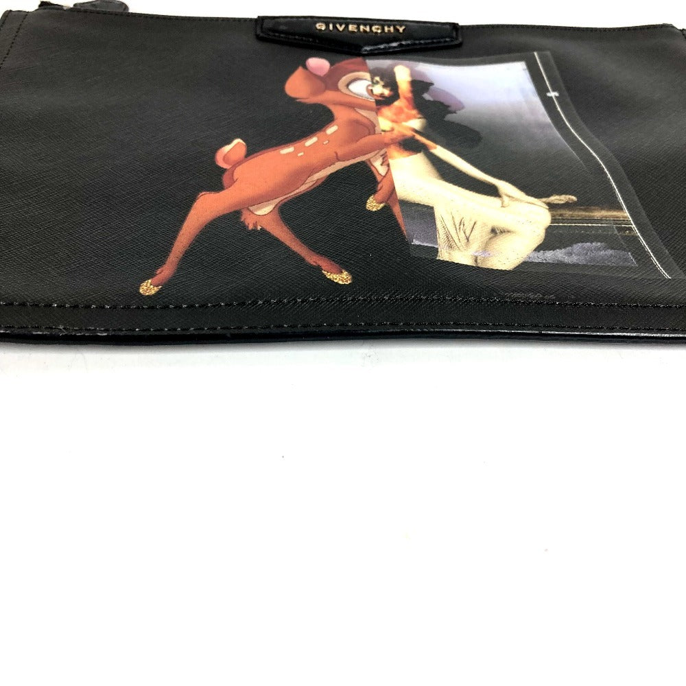 GIVENCHY ディズニー DISNEY バンビ カバン 書類バッグ セカンドバッグ クラッチバッグ レザー ユニセックス ブラック