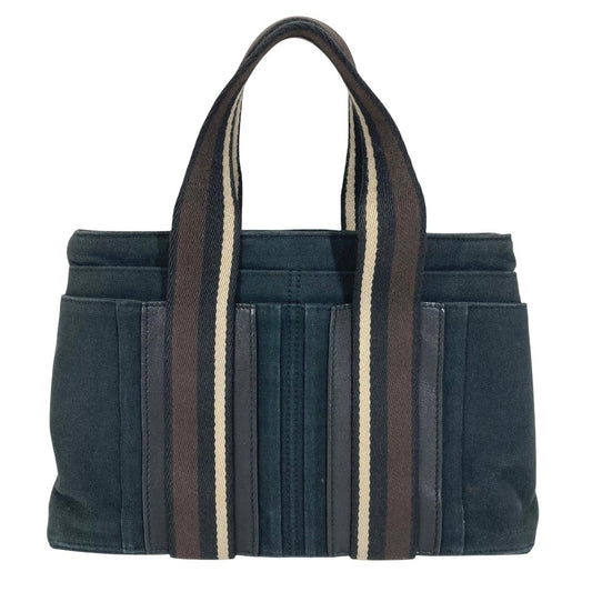 HERMES トロカホリゾンタルPM トロカホリゾンタル PM ハンドバッグ カバン トートバッグ キャンバス ユニセックス ブラック