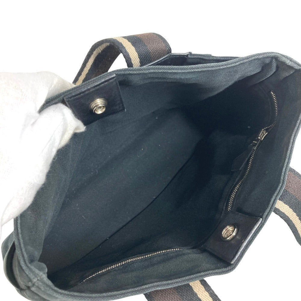 HERMES トロカホリゾンタルPM トロカホリゾンタル PM ハンドバッグ カバン トートバッグ キャンバス ユニセックス ブラック