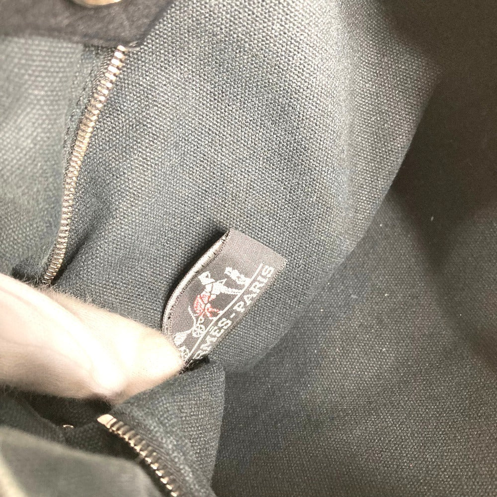HERMES トロカホリゾンタルPM トロカホリゾンタル PM ハンドバッグ カバン トートバッグ キャンバス ユニセックス ブラック