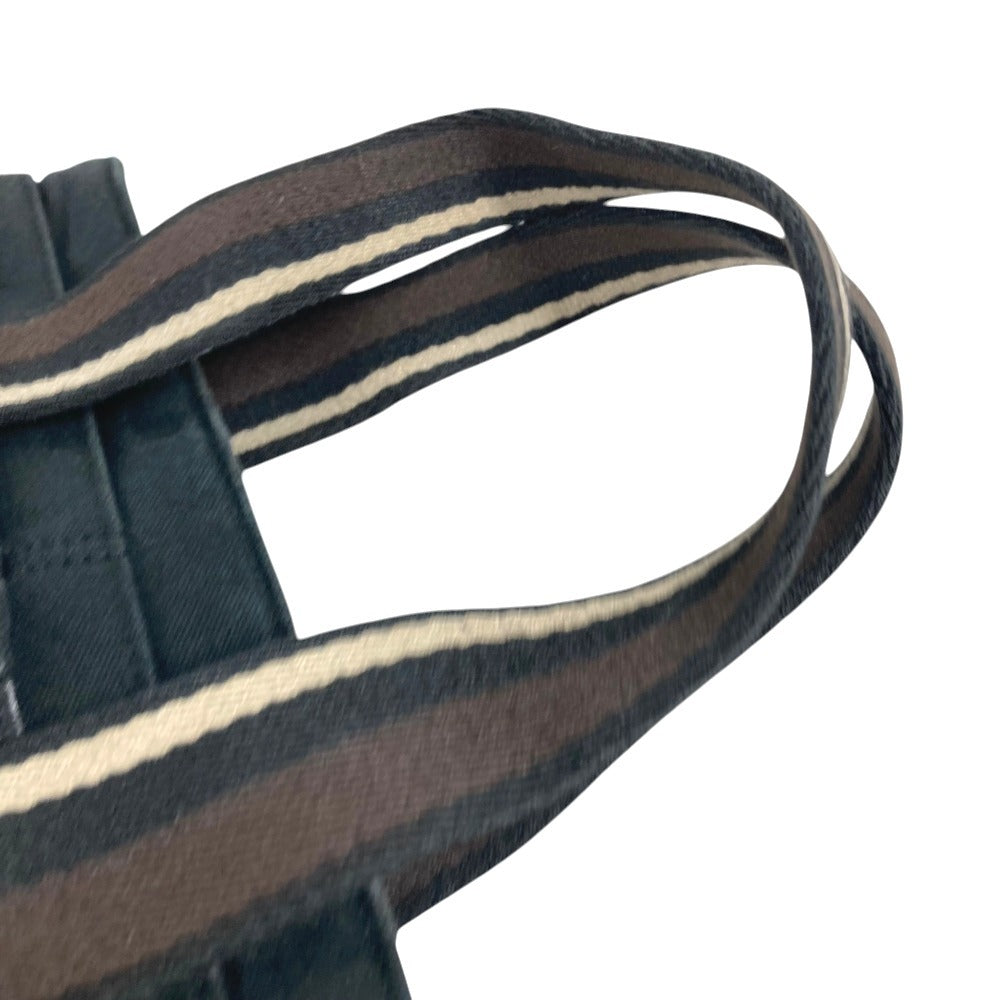 HERMES トロカホリゾンタルPM トロカホリゾンタル PM ハンドバッグ カバン トートバッグ キャンバス ユニセックス ブラック