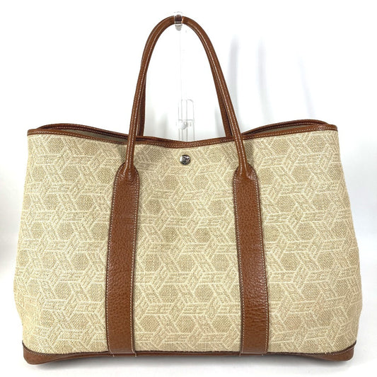 HERMES ガーデンパーティMM ガーデンパーティ MM トワルソーH 総ロゴ トートバッグ カバン 肩掛け ボストンバッグ ショルダーバッグ トワルソーアッシュ ユニセックス ベージュ