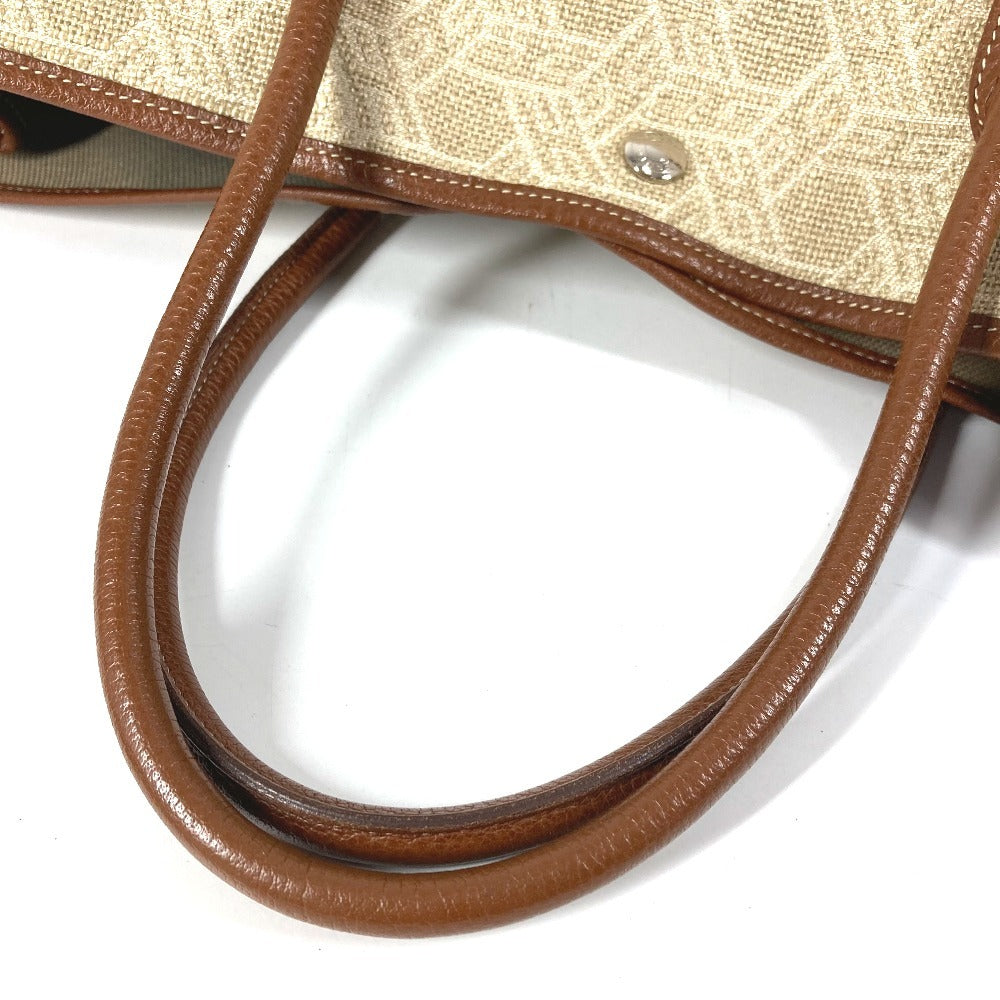 HERMES ガーデンパーティMM ガーデンパーティ MM トワルソーH 総ロゴ トートバッグ カバン 肩掛け ボストンバッグ ショルダーバッグ トワルソーアッシュ ユニセックス ベージュ