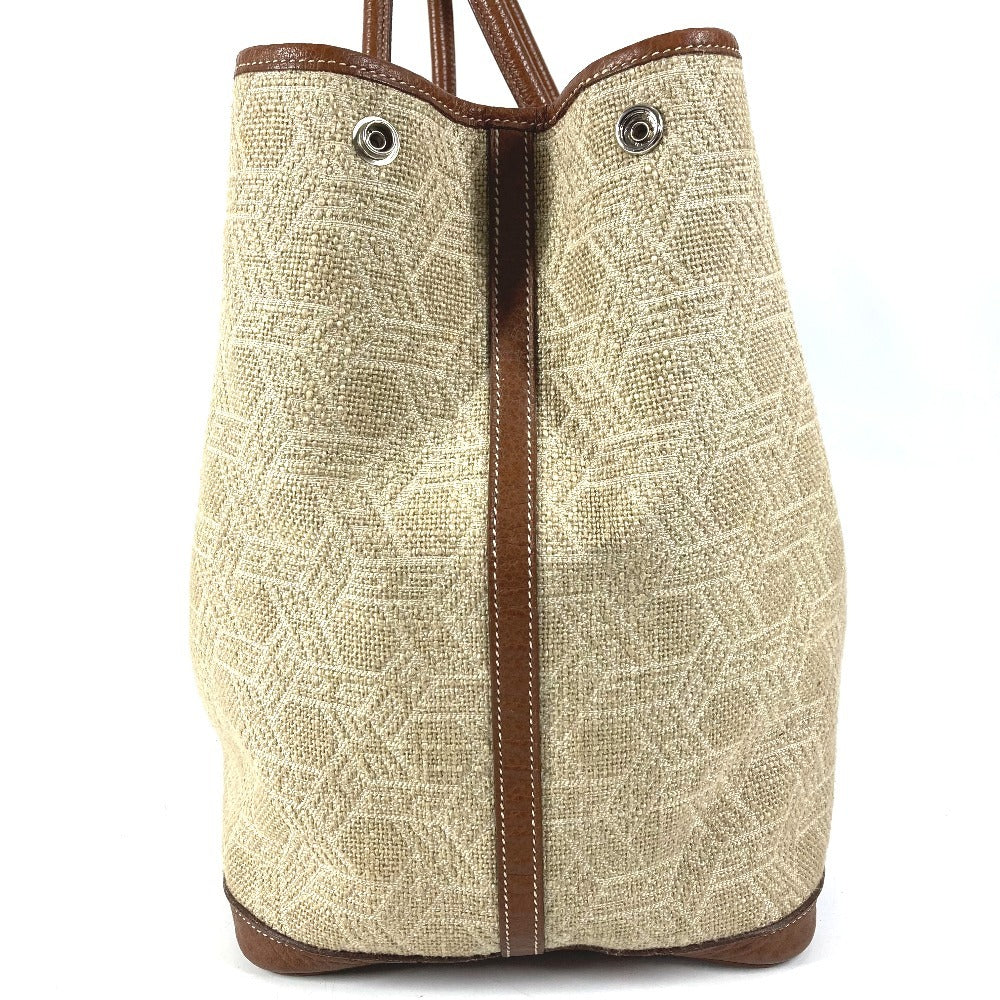 HERMES ガーデンパーティMM ガーデンパーティ MM トワルソーH 総ロゴ トートバッグ カバン 肩掛け ボストンバッグ ショルダーバッグ トワルソーアッシュ ユニセックス ベージュ